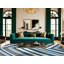  Tapis lavable rayé bleu clair et gris clair-1040909898