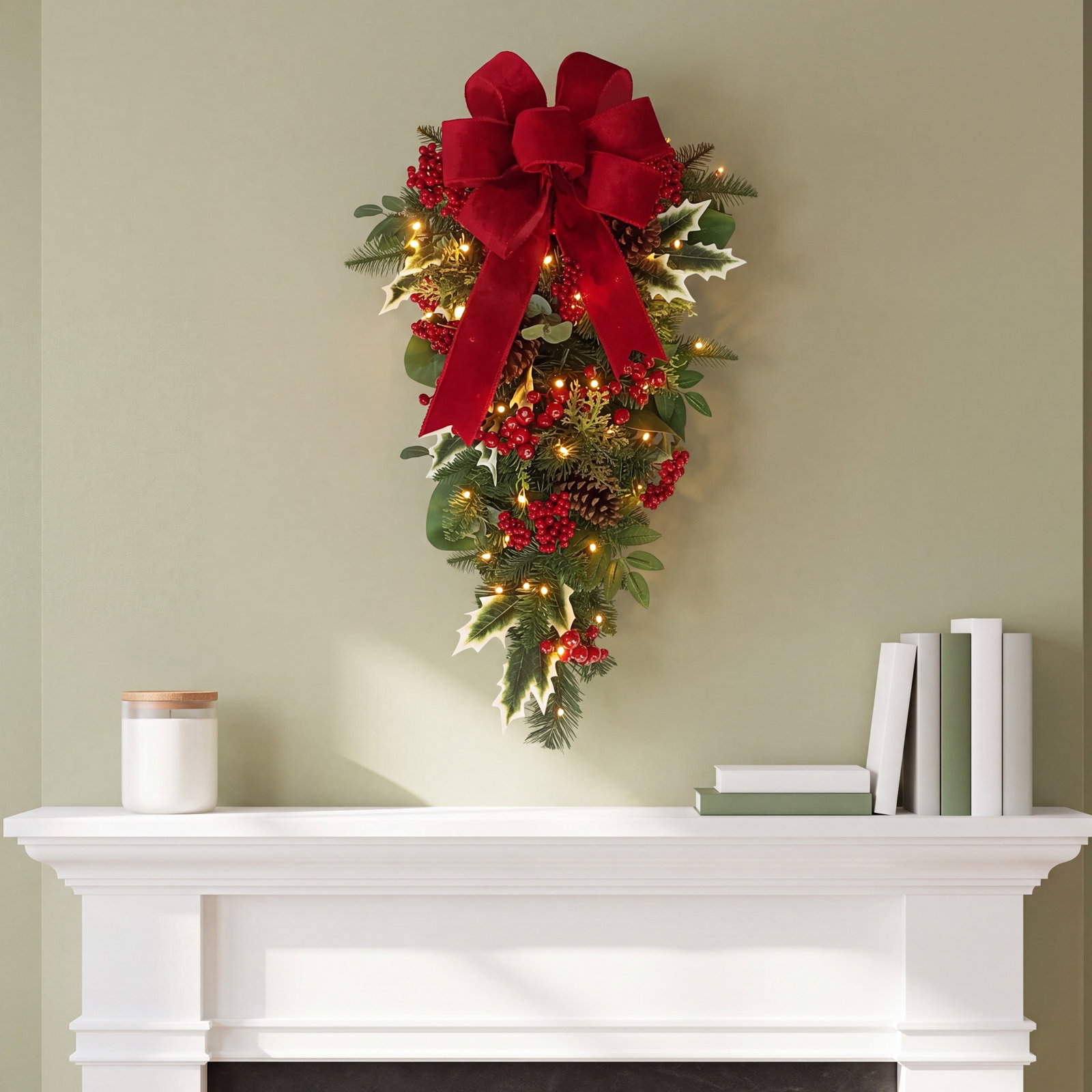 28" Pre-Lit Christmas Swag