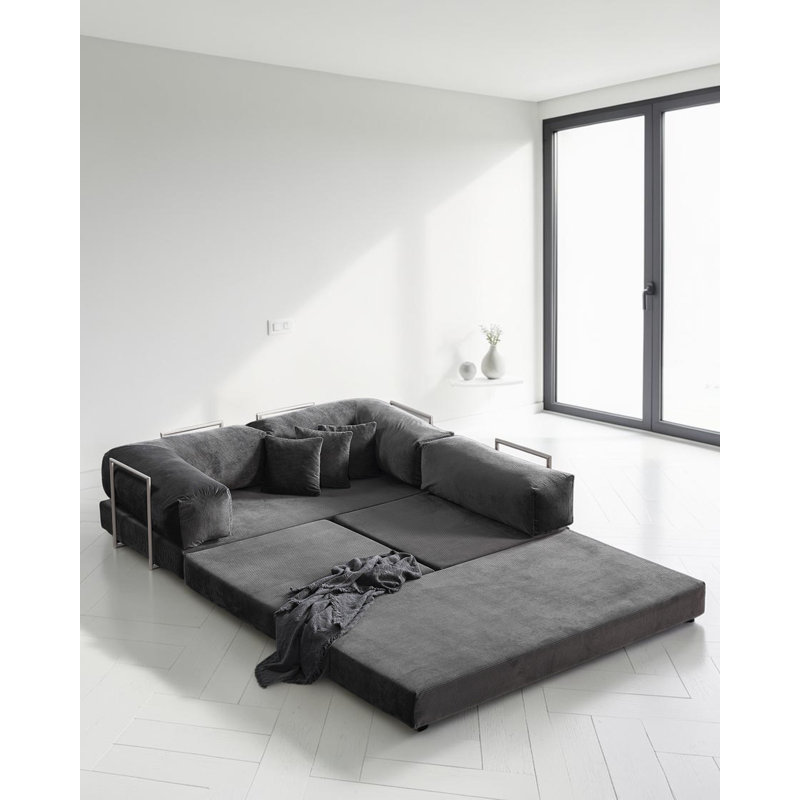Canapé modulaire en L Anthracite, Anthracite