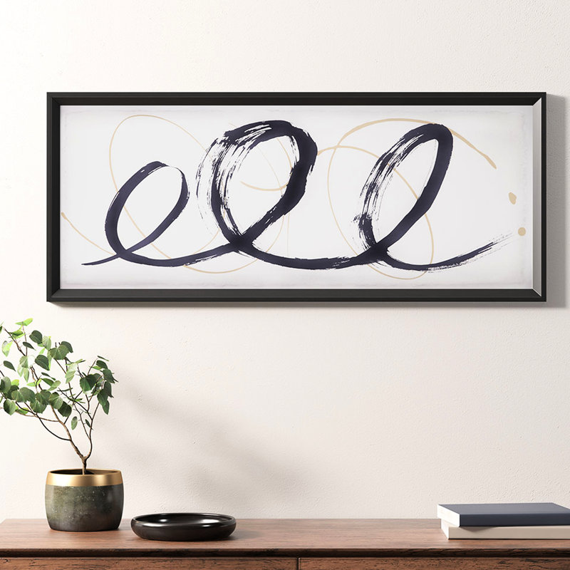 Art mural encadré en verre noir et or, grand, art 41 po x 17 po, l 41 po x H 17 po, style moderne