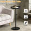 Adjustable Height Round Side Table For Small Spaces - Compact Drink Table With Sturdy Pedestal Base For Living Room, Bedroom, Or Office