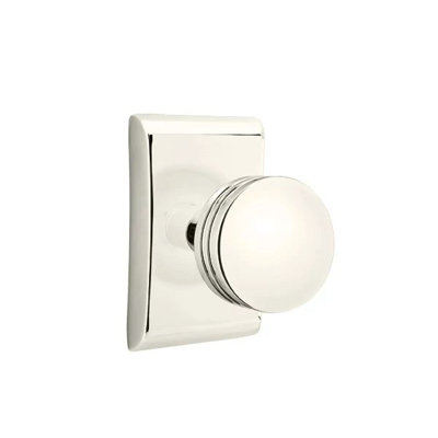 Ensemble de mortaise intérieure Emtek avec rosette Neos et bouton Bern (RH)