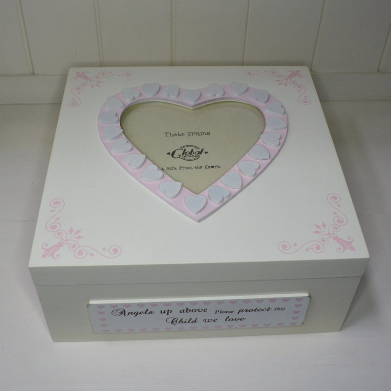 Handmade Solid Wood Memory Box, Pink