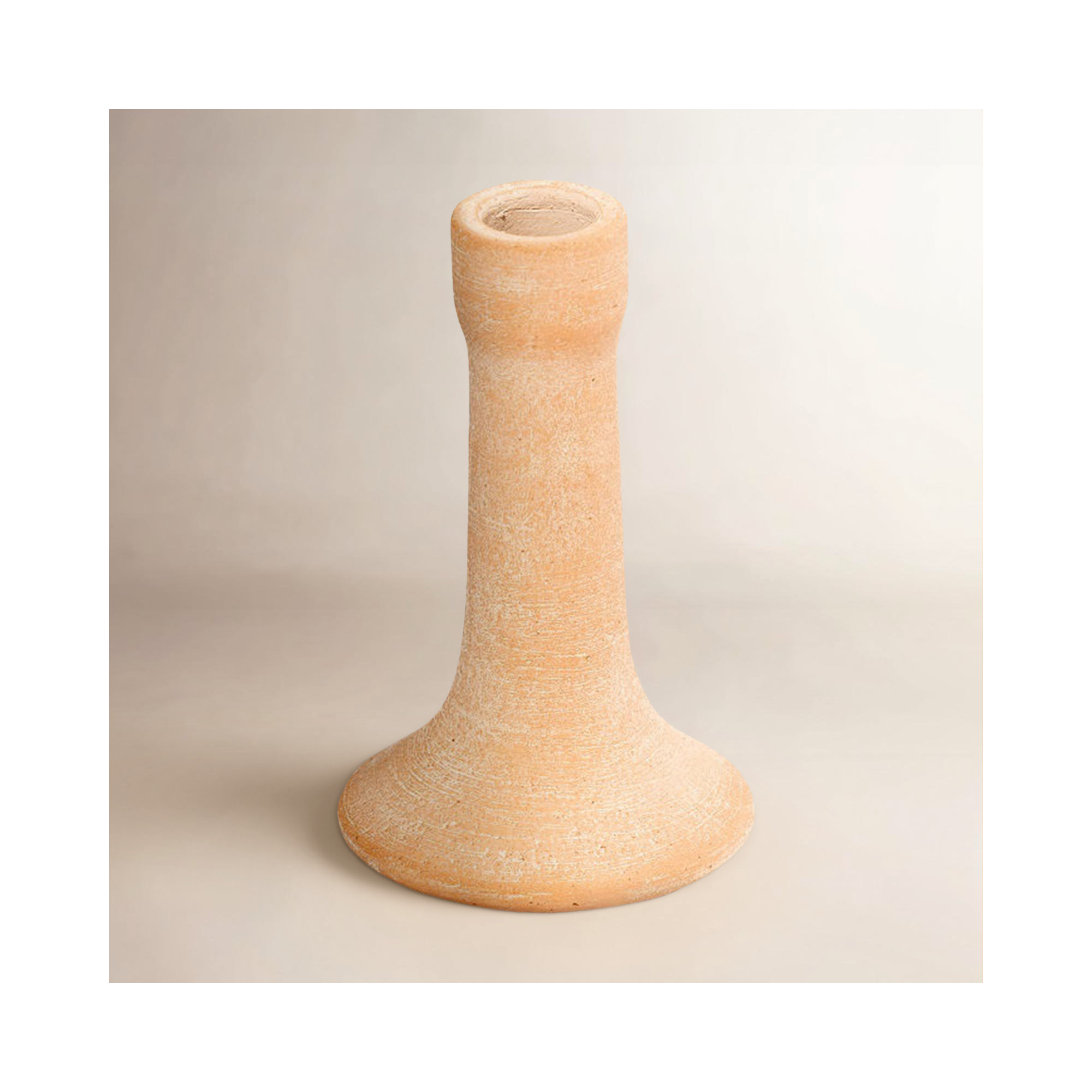Elion Clay Tabletop Candlestick, 6" H x 3.75" W x 3.75" D