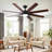 72 Inch Large Ceiling Fans With Lights And Remote, Indoor/Outdoor Black Modern Ceiling Fan For Kitchen Living Room Patio, 6 Speed Reversible Quiet Dc Motor, Dual Finish 8 Blades