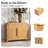 Backlund 36"W 2-Door Modern Natural Storage Oak Wood Cabinet with Adjustable Shelves-959692659
