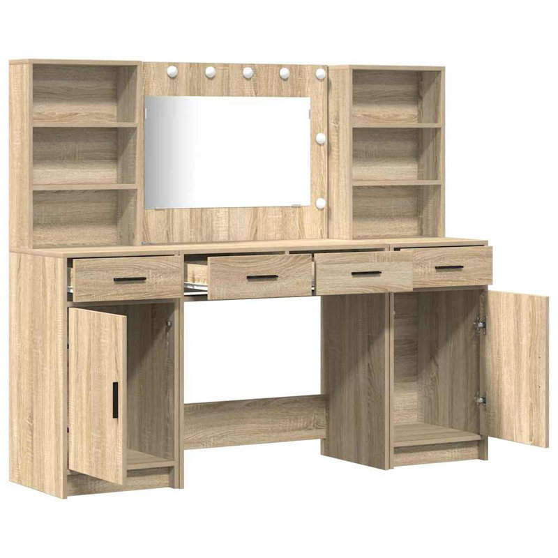 Dressing Table with Mirror, Sonoma Oak