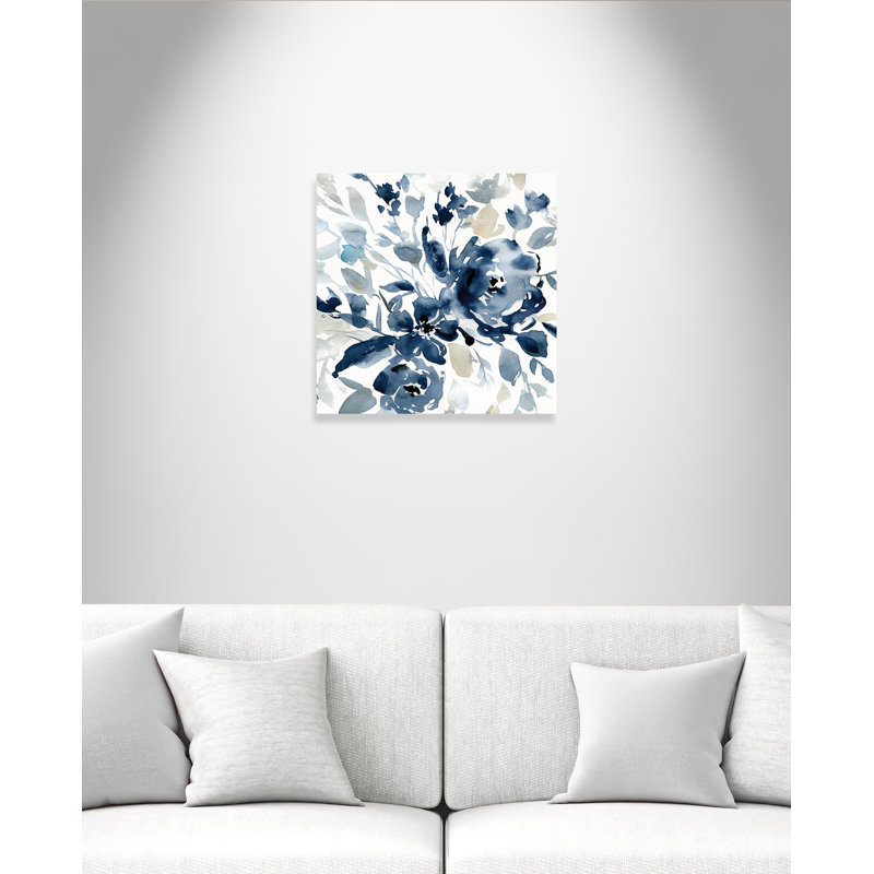 Indigo Garden " Indigo Garden I " Painting Print, 24" H x 24" W x 1.375" D