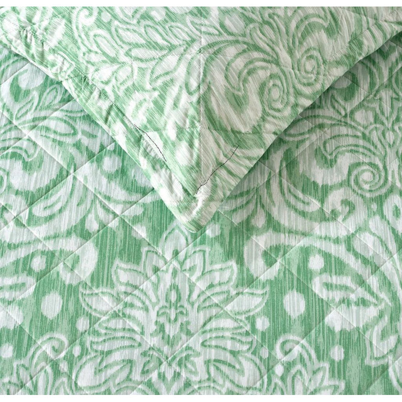 Candon Polyester Bedspread with Pillowcases, Super King, Green