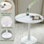 Ensemble de réception moderne 5 pièces avec table à piédestal ronde et chaises d'invité rembourrées-111378563