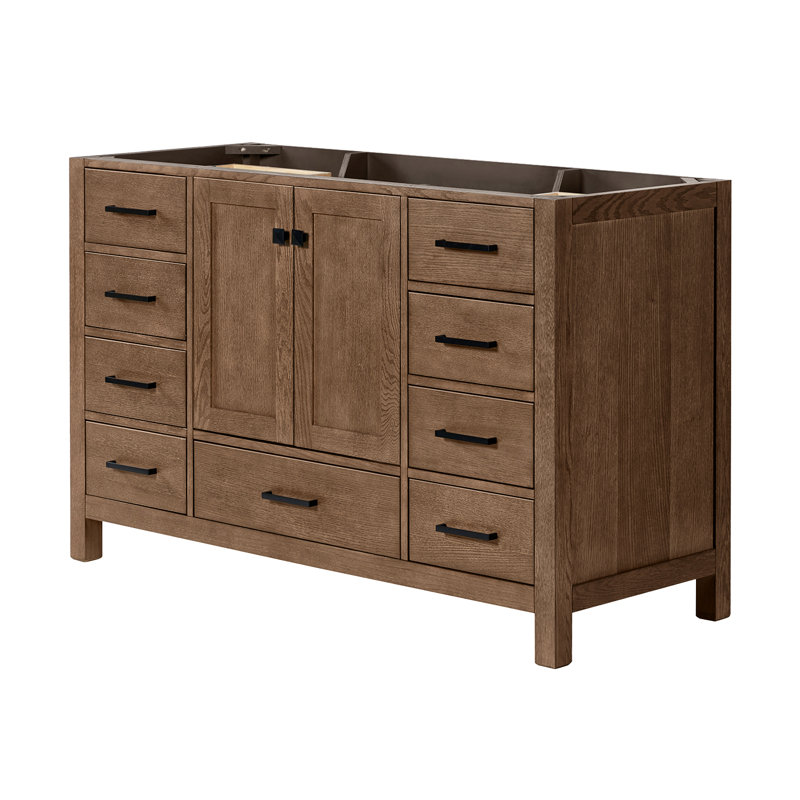 Base de meuble-lavabo simple Panchuri 54 seulement, Chêne brun, 54"