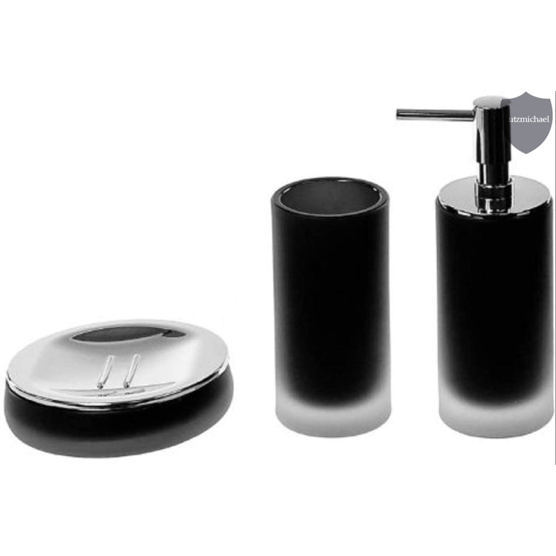 Ensemble d’accessoires de salle de bain 3 pièces Ezrol, Noir