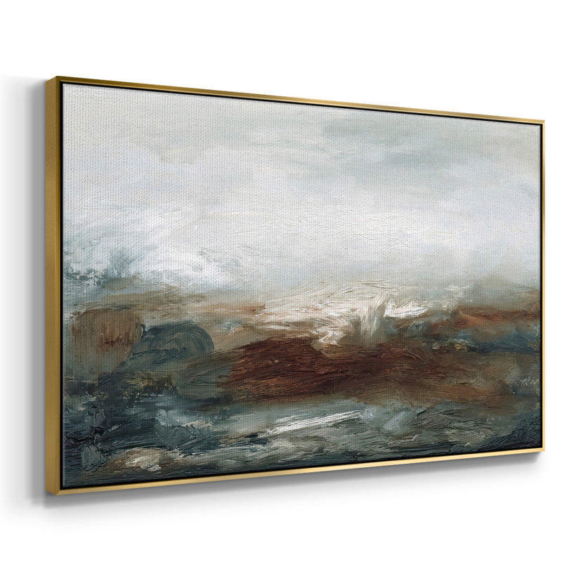 " Lingering Light IV ", 25" H x 37" W x 2" D, Gold Framed