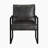 Daquan 24.5'' Modern & Contemporary Accent Chair with Faux Leather Upholstery, Exposed Metal Frame, Loose Back Cushion-2007974499