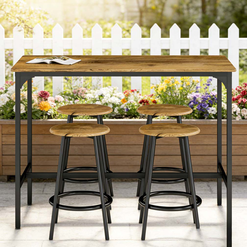 Ensemble 5 pièces de table de bar et chaises à hauteur de comptoir
