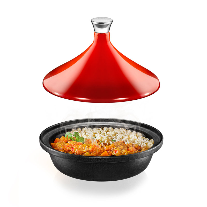 NutriChef 2.75 Quarts Non-Stick Ceramic Stock Pot, Red