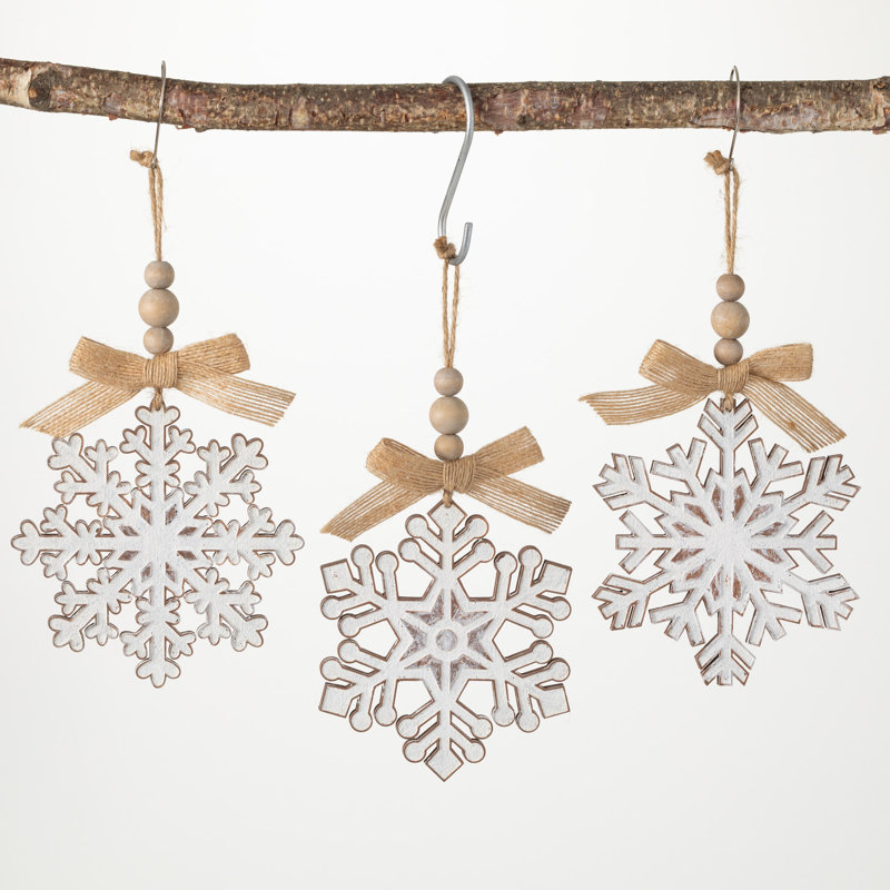 3 Piece Northallert Snowflake Holiday Shaped Ornament Set