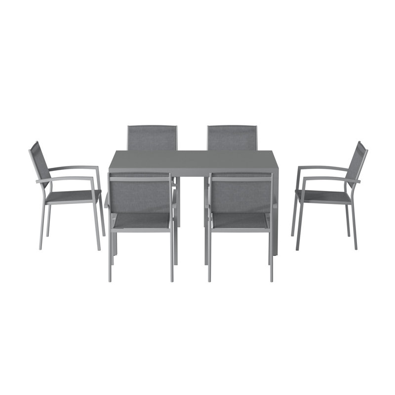 Ensemble salle à manger 7 pièces, Gris