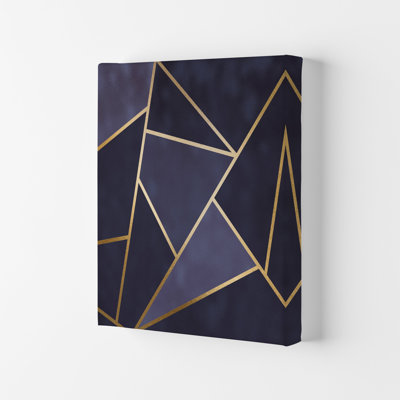 Lux Navy And Gold Geo Print by Pixy Paper - Print