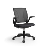 World LM, Black Ergonomic Task Chair with Poppy Seed Backrest, and Light Brown Autumn Upholstered Seat