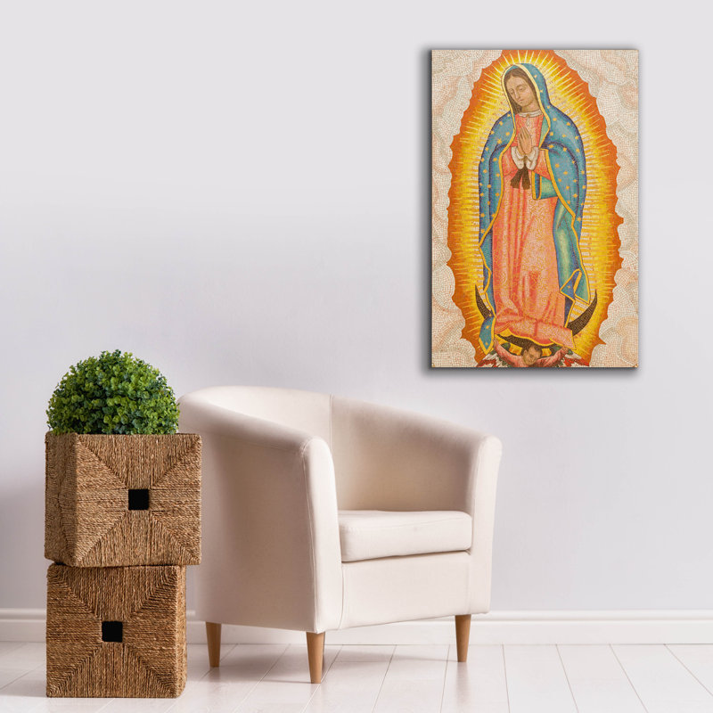 Notre-Dame de Guadalupe sur toile, H 40 po x l 26 po x P 1,5 po