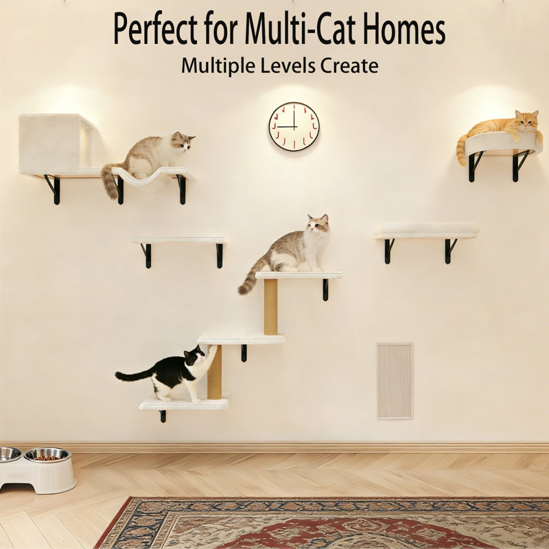 Ensemble de tablettes murales et de meubles pour chat 10 pièces KVida