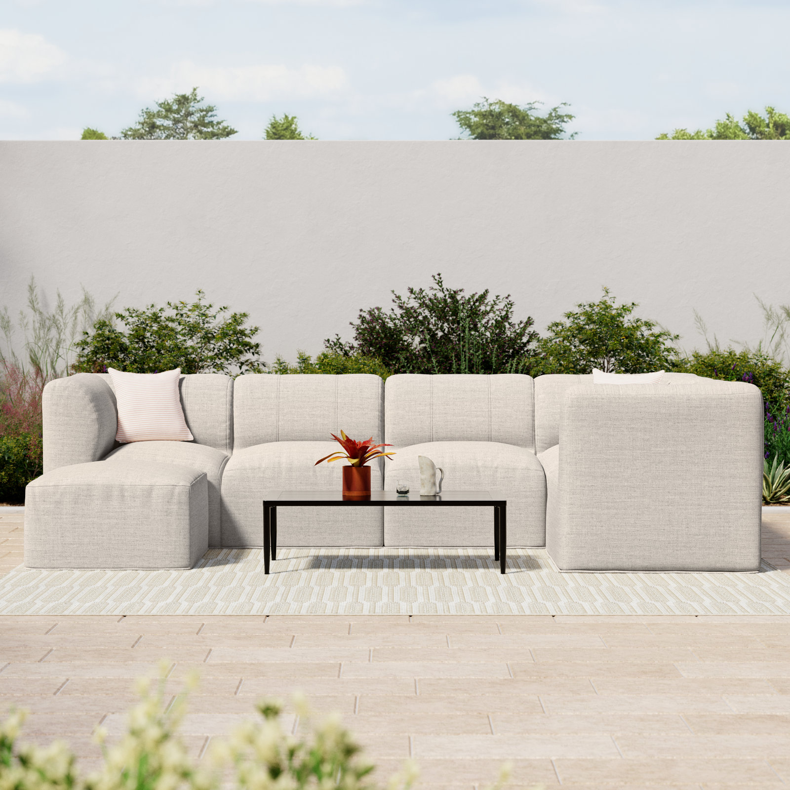Praia 6-Person Patio Seating Group, Cast Silver Sunbrella®