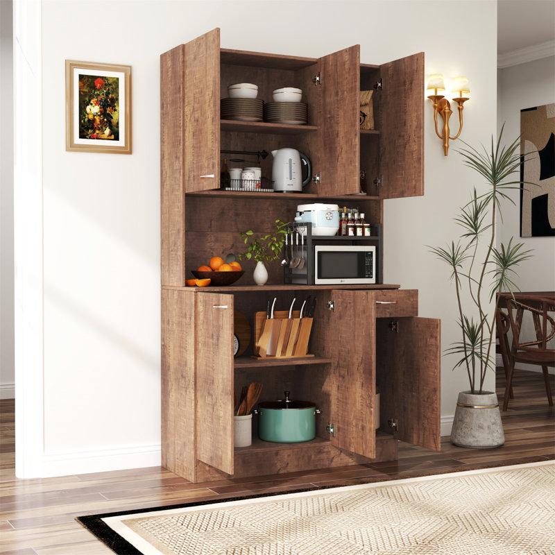 70,87 po de hauteur garde-robe et armoire de cuisine, Noyer