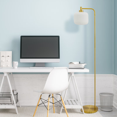 Jacobson Arched Ribbed Glass Floor Lamp