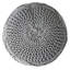 Grey Cotton Pouf Ottoman with Modern Geometric Design, 20-Inch Cube Footrest