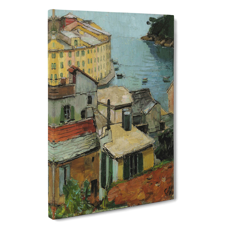 Portofino In Italy By Carl Moll - Wrapped Canvas, 35cm H x 40cm W x 3cm D