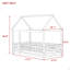 Lit en bois pour lit simple avec structure de toit-124917687-124917686