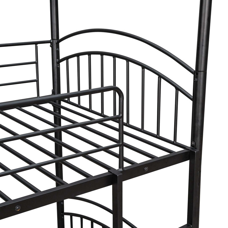 Hanad Kids Twin Bunk Bed, Black