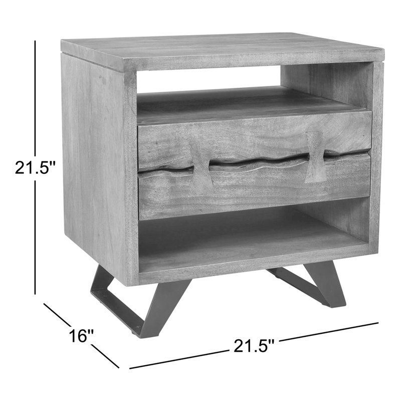 Madagascar 1 - Drawer Solid Wood Nightstand, Dark Brown