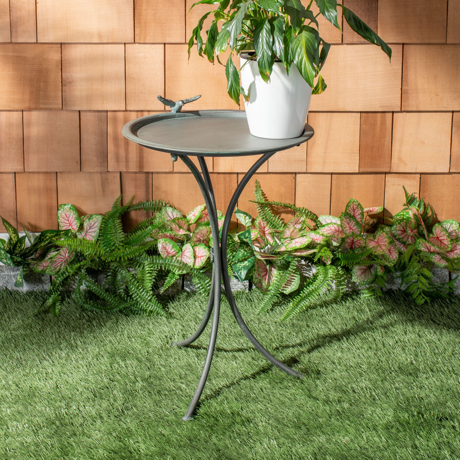 Allison Metal Fountain Birdbath, Ant Gray