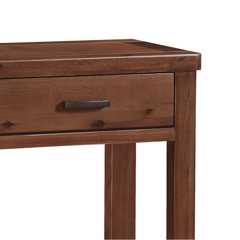 Oruada Farah 65Cm Solid Wood Console Table, Dark Brown