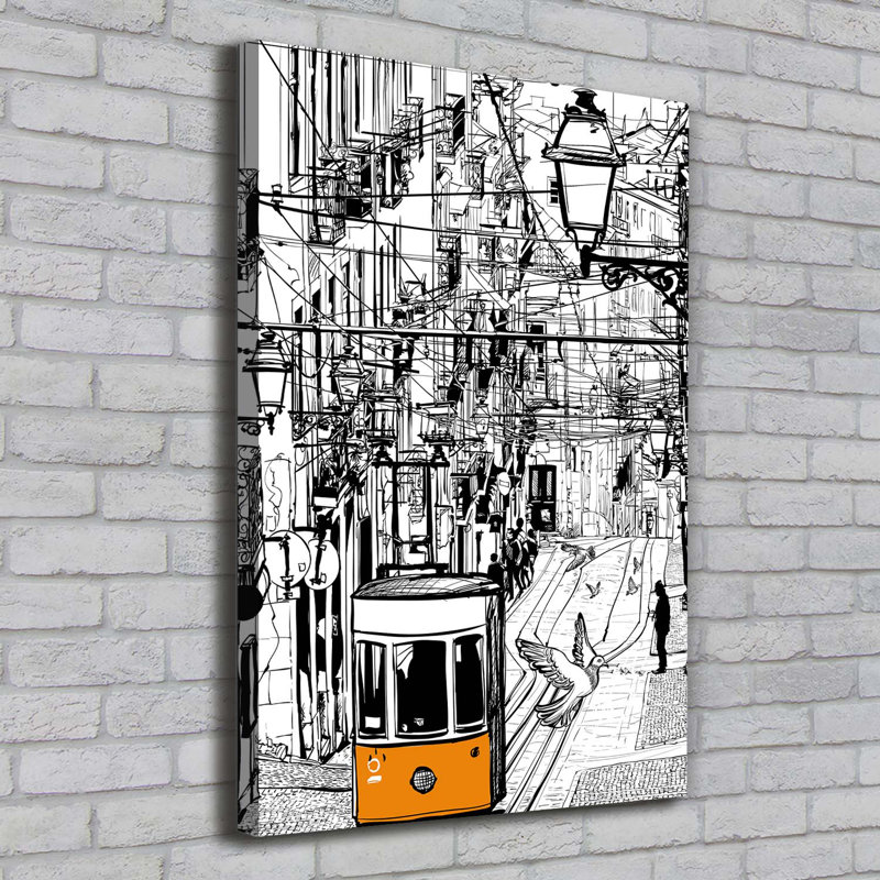 Tram In Lisbon - Wrapped Canvas Print