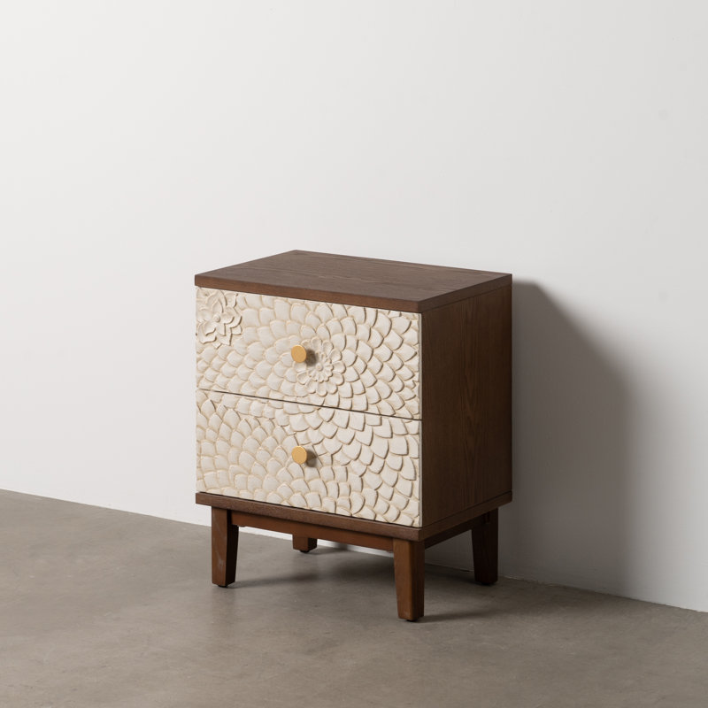Breindel 48cm W Solid Wood Bedside Table