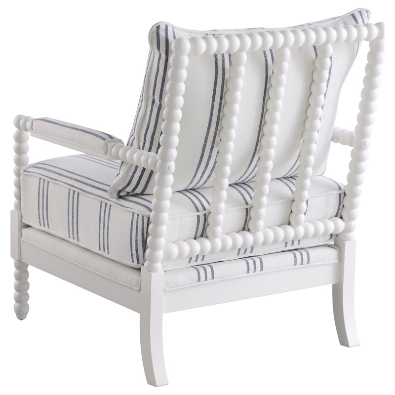 Fauteuil d'appoint rembourré Herndon, Navy Polyester Duplicate, Blanc