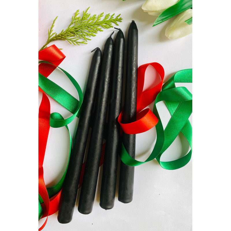 Ensemble de bougies élégantes (4 pièces), noir, 3,9 x 9,8 pouces | 100% cire de paraffine avec mèches de coton | Parfait pour la décoration intérieure, la détente et l'ambiance | Idéal pour les cadeaux et les occasions spéciales