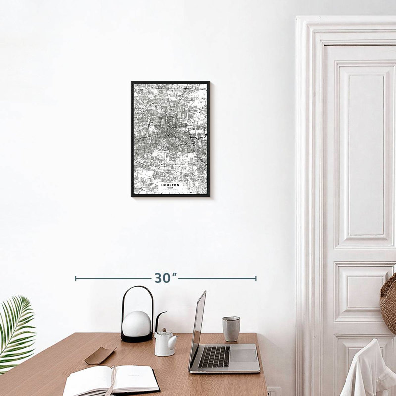Blanc Houston Texas Vanzant, 13 po x 19 po, Cadre flottant noir