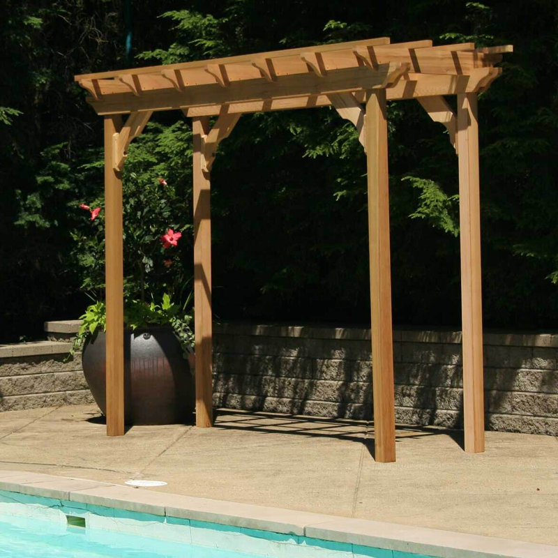 Tignall Solid Wood Pergola, 13 ft. W x 5 ft. D, Natural