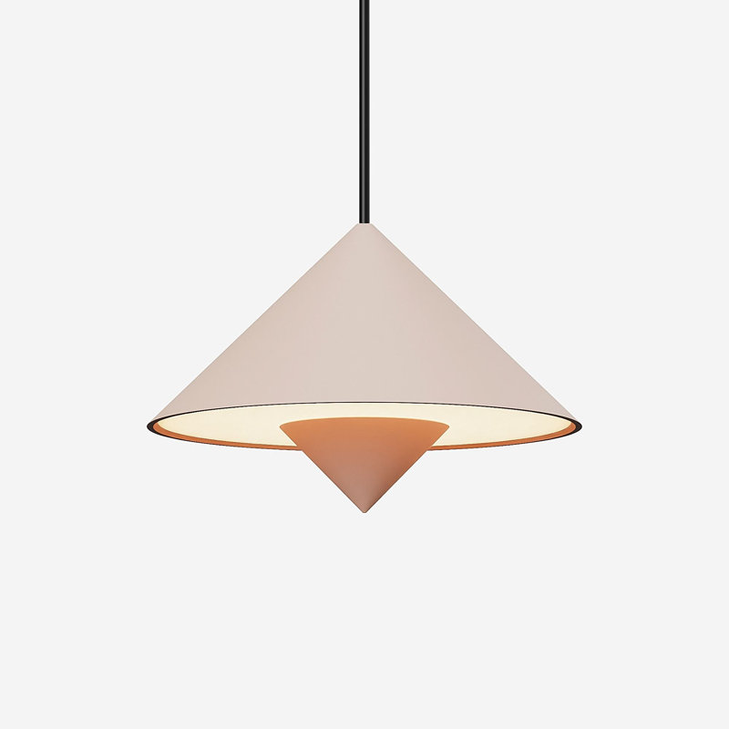 Jai Pendant Light, Black, Peach, 11'' H x 9.84'' W x 9.84'' D