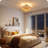 16.5" 4-Light Woven Rattan Semi Flush Mount Ceiling Light