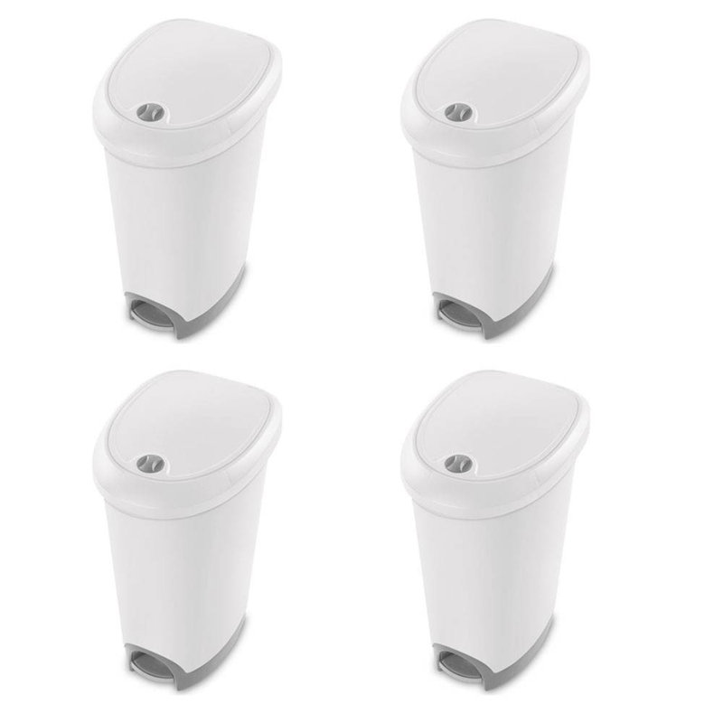 Poubelle à verrou Sterilite, Blanc / gris