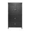 Armoire de rangement noire pour salle de bain avec portes et tiroirs, tablette réglable