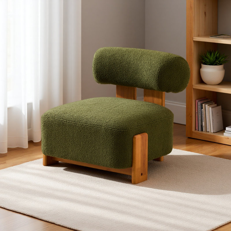 Chaise d'appoint Rheia Mid-Century, Vert