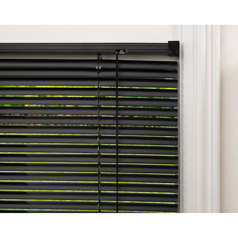 25mm PVC Venetian Roller Blinds Windows Blind,  160cm L x 90cm W, Black