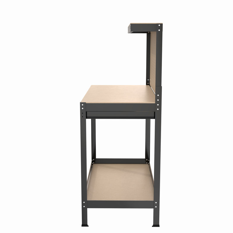 Établi 63 po pour garage, bureau, atelier - capacité de 300 lb avec tiroirs et acier, imperméable, antirouille