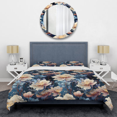 Mystical Floral Pattern IV - Ensemble de housse de couette à motif floral